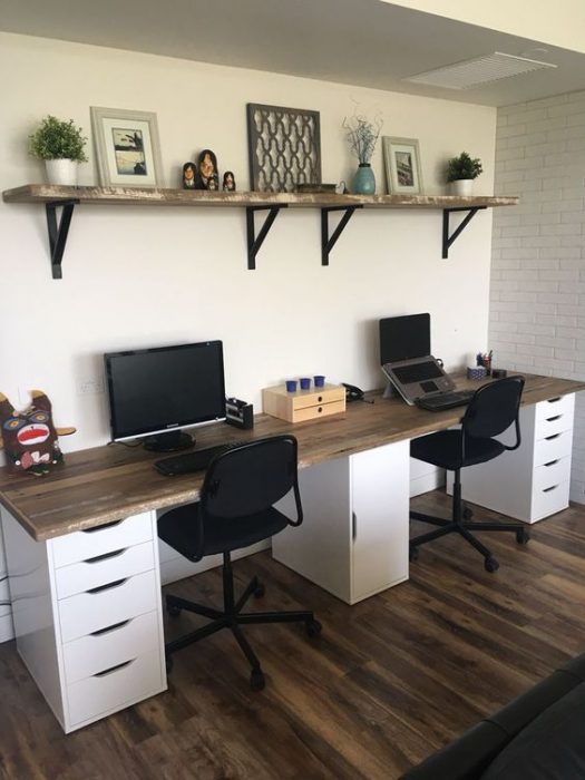 37 Diy Computer Desk Ideas For Your, Double Desk Home Office Diy